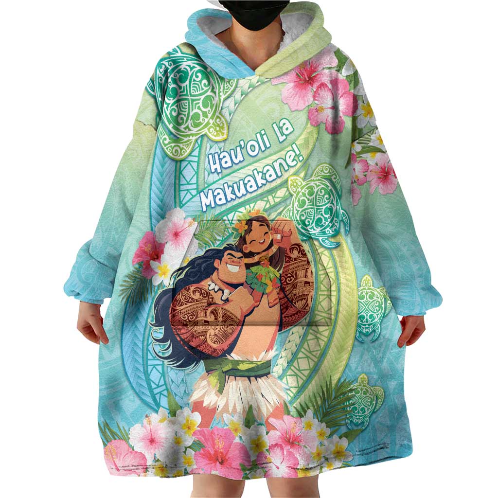 Personalised Hawaii Father's Day Wearable Blanket Hoodie Happy Father And Child DT04 - Polynesian Pride