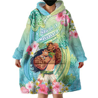 Personalised Hawaii Father's Day Wearable Blanket Hoodie Happy Father And Child DT04 - Polynesian Pride