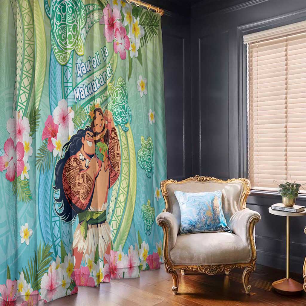 Hawaii Father's Day Window Curtain Happy Father And Child DT04 - Polynesian Pride