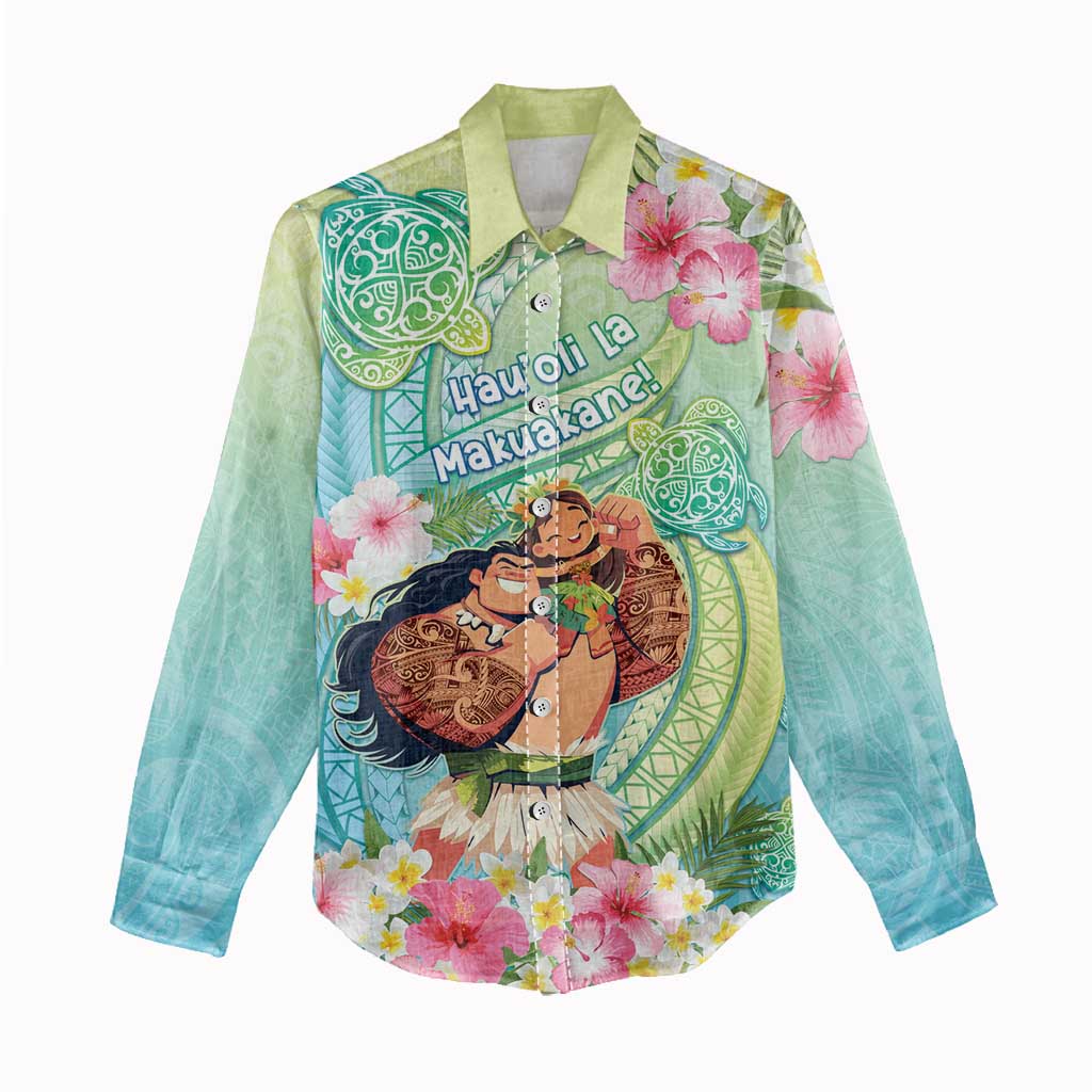 Personalised Hawaii Father's Day Women Casual Shirt Happy Father And Child