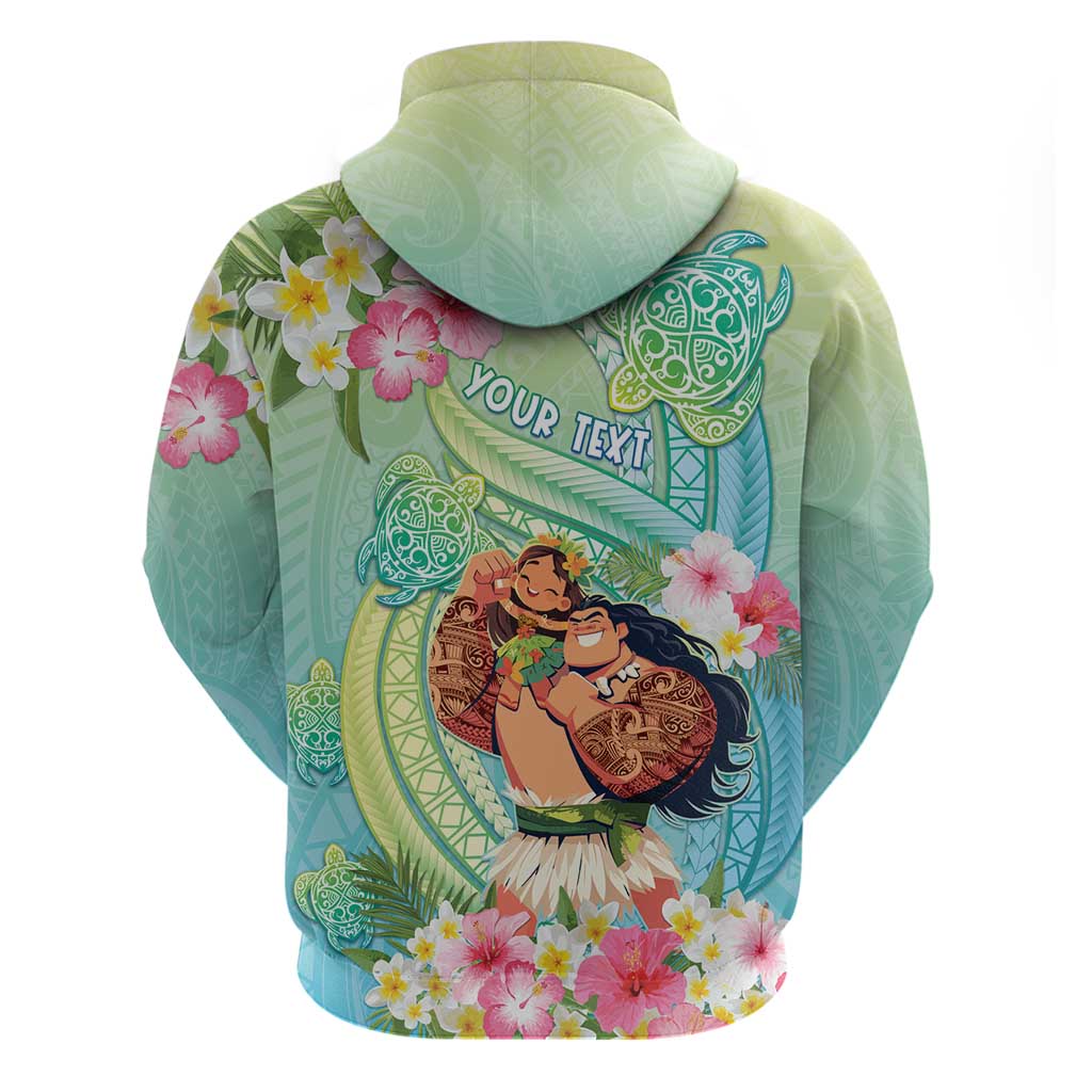 Personalised Hawaii Father's Day Zip Hoodie Happy Father And Child