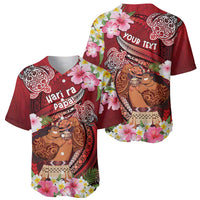 Personalised New Zealand Father's Day Baseball Jersey Happy Father And Child