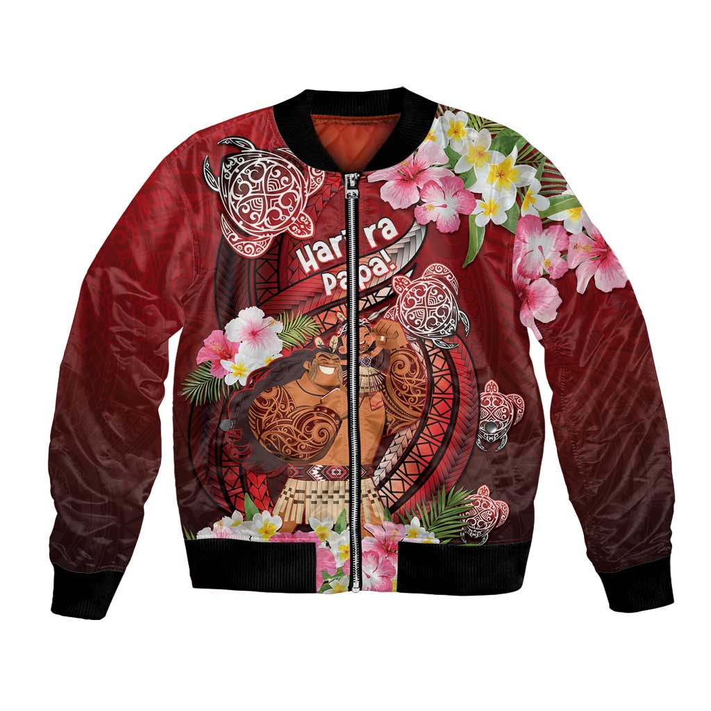 Personalised New Zealand Father's Day Bomber Jacket Happy Father And Child