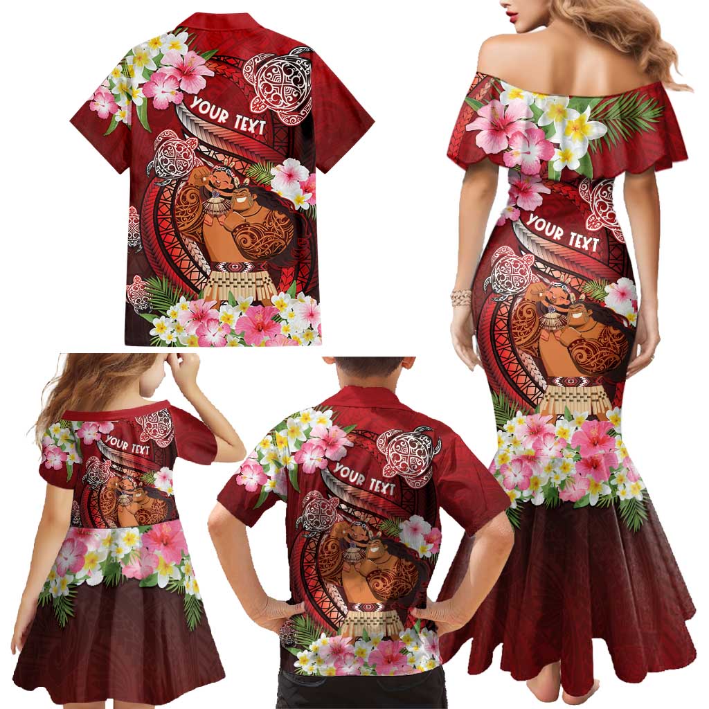 Personalised New Zealand Father's Day Family Matching Mermaid Dress and Hawaiian Shirt Happy Father And Child