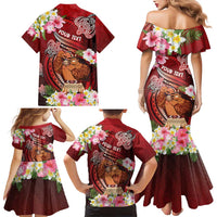 Personalised New Zealand Father's Day Family Matching Mermaid Dress and Hawaiian Shirt Happy Father And Child