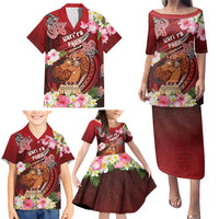 Personalised New Zealand Father's Day Family Matching Puletasi and Hawaiian Shirt Happy Father And Child