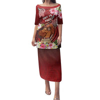 Personalised New Zealand Father's Day Family Matching Puletasi and Hawaiian Shirt Happy Father And Child