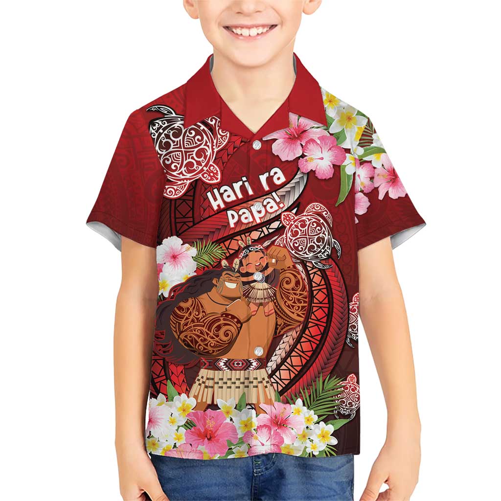 Personalised New Zealand Father's Day Family Matching Short Sleeve Bodycon Dress and Hawaiian Shirt Happy Father And Child