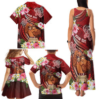 Personalised New Zealand Father's Day Family Matching Tank Maxi Dress and Hawaiian Shirt Happy Father And Child