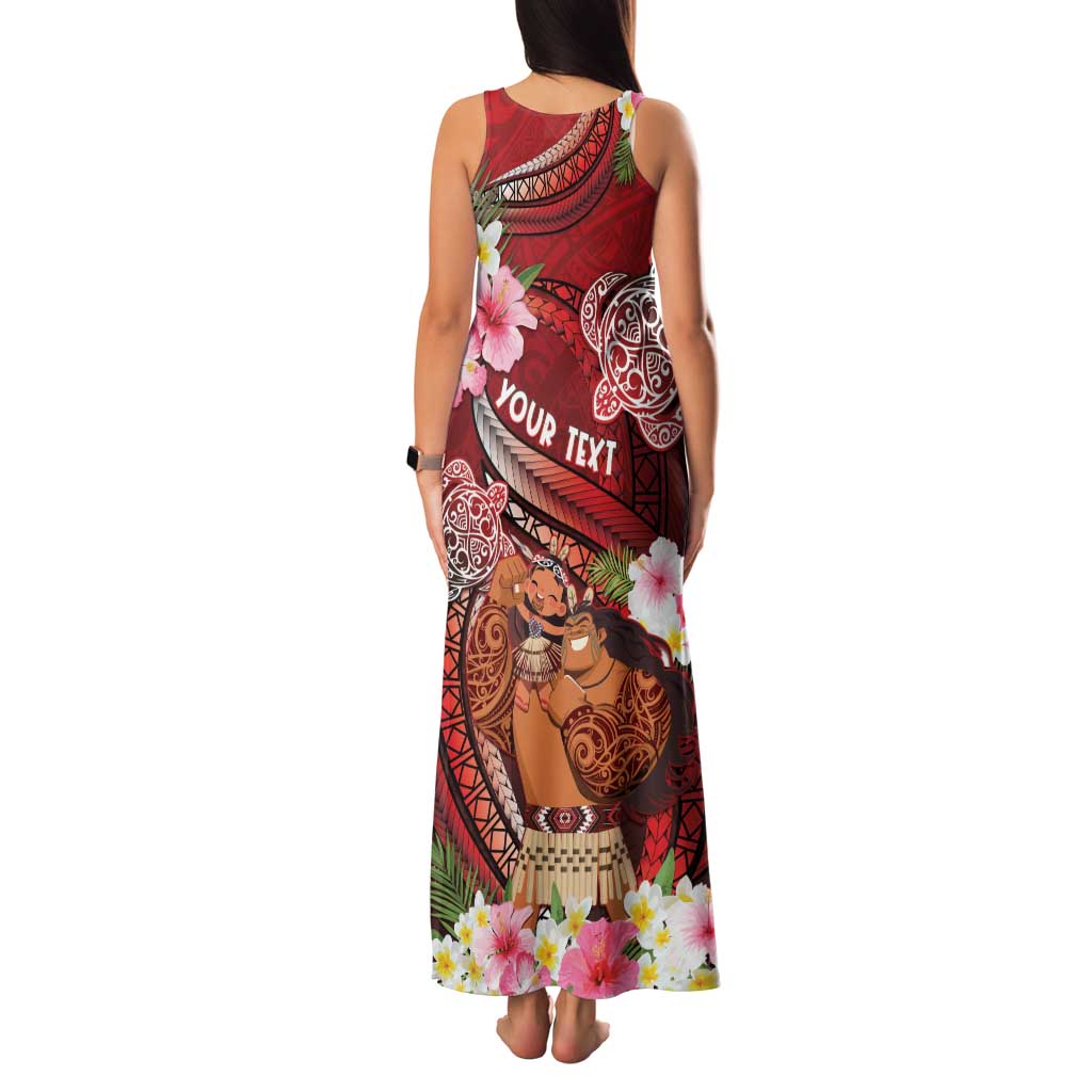 Personalised New Zealand Father's Day Family Matching Tank Maxi Dress and Hawaiian Shirt Happy Father And Child