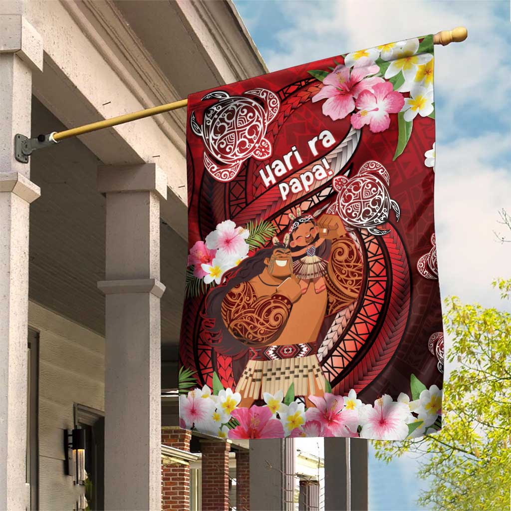 New Zealand Father's Day Garden Flag Happy Father And Child DT04 House Flag Red - Polynesian Pride