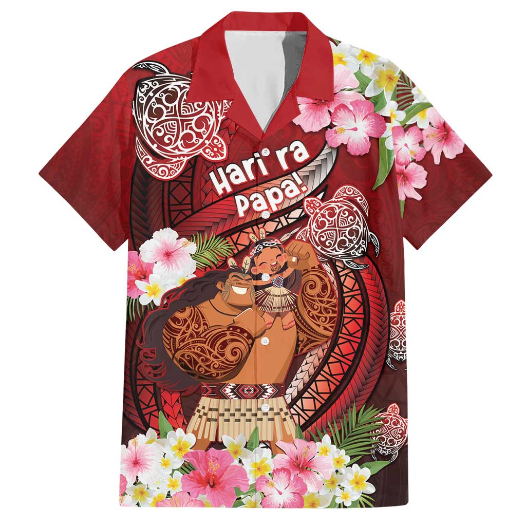 Personalised New Zealand Father's Day Hawaiian Shirt Happy Father And Child DT04 Red - Polynesian Pride