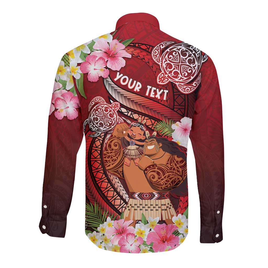 Personalised New Zealand Father's Day Long Sleeve Button Shirt Happy Father And Child DT04 - Polynesian Pride