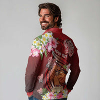 Personalised New Zealand Father's Day Long Sleeve Polo Shirt Happy Father And Child