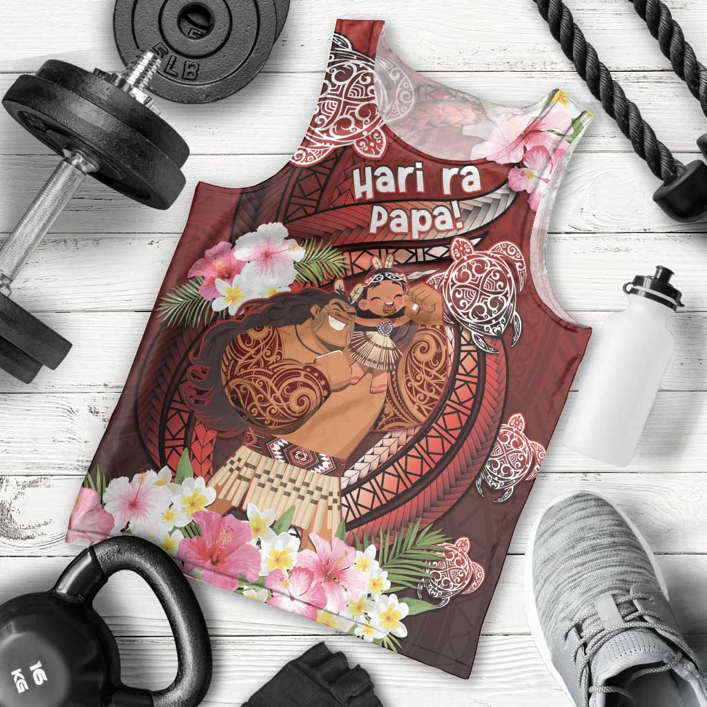 Personalised New Zealand Father's Day Men Tank Top Happy Father And Child DT04 - Polynesian Pride