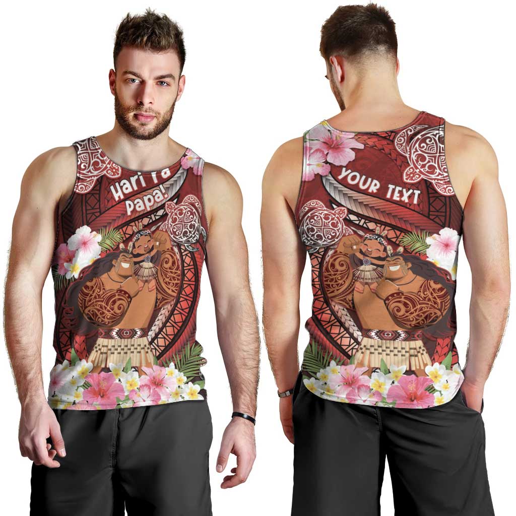 Personalised New Zealand Father's Day Men Tank Top Happy Father And Child DT04 - Polynesian Pride