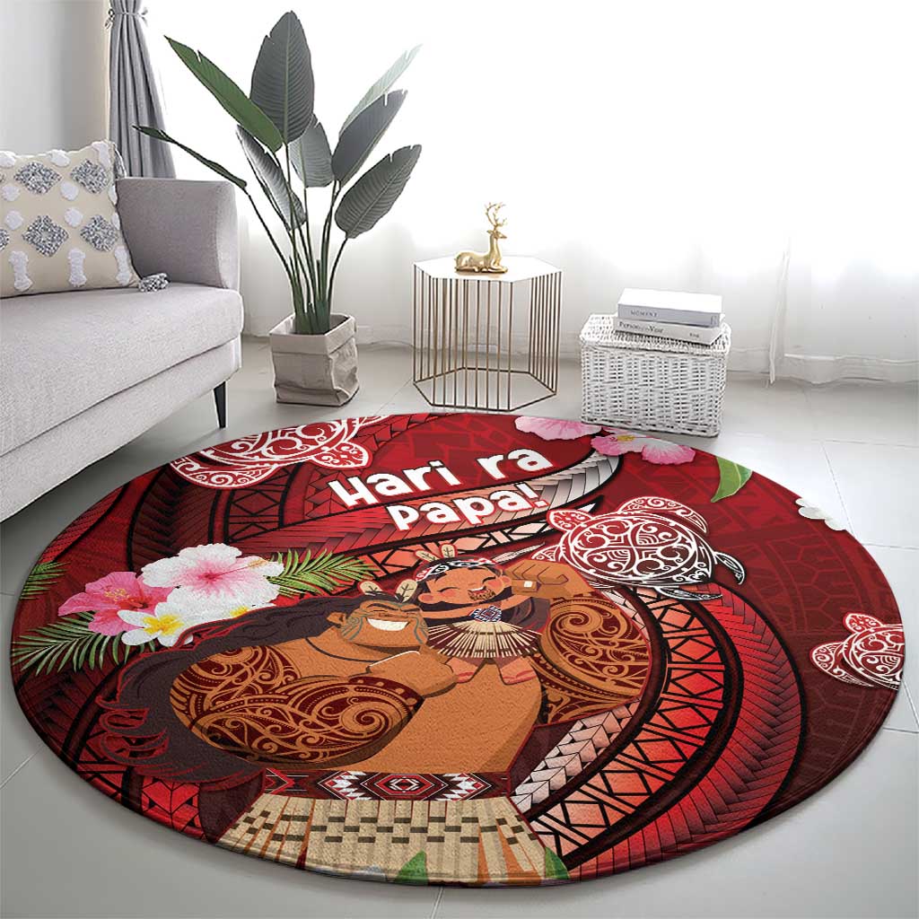 New Zealand Father's Day Round Carpet Happy Father And Child