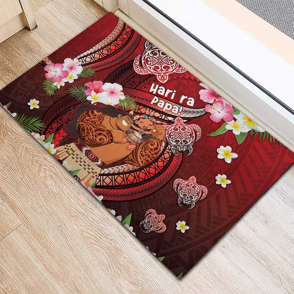 New Zealand Father's Day Rubber Doormat Happy Father And Child DT04 - Polynesian Pride