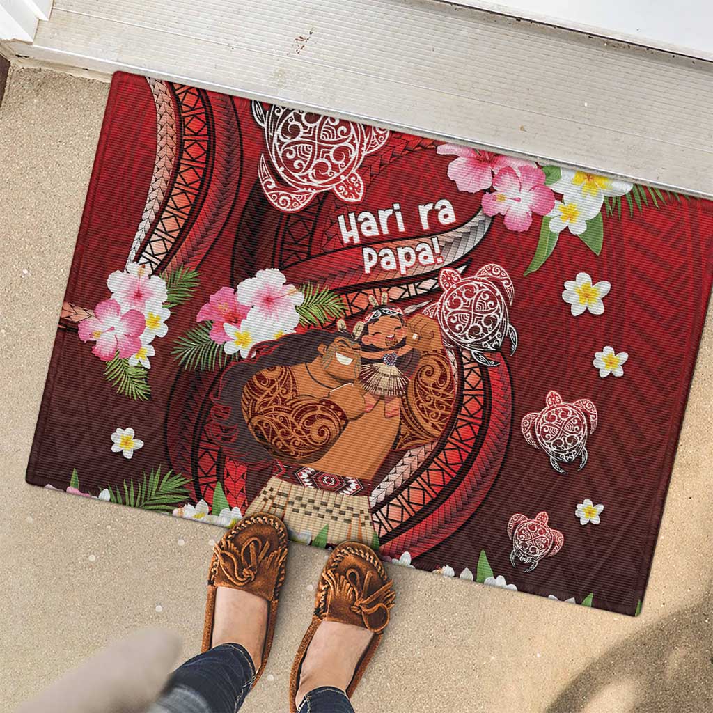New Zealand Father's Day Rubber Doormat Happy Father And Child DT04 - Polynesian Pride
