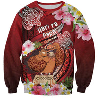 Personalised New Zealand Father's Day Sweatshirt Happy Father And Child DT04 Unisex Red - Polynesian Pride