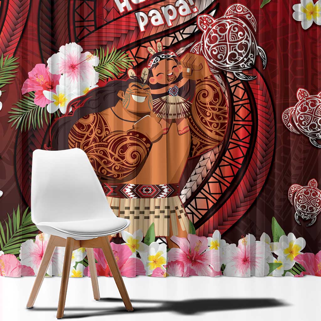 New Zealand Father's Day Window Curtain Happy Father And Child DT04 - Polynesian Pride