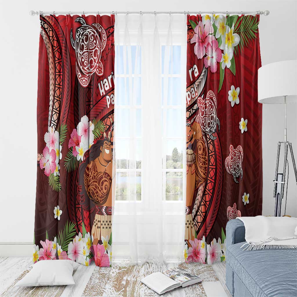 New Zealand Father's Day Window Curtain Happy Father And Child DT04 - Polynesian Pride