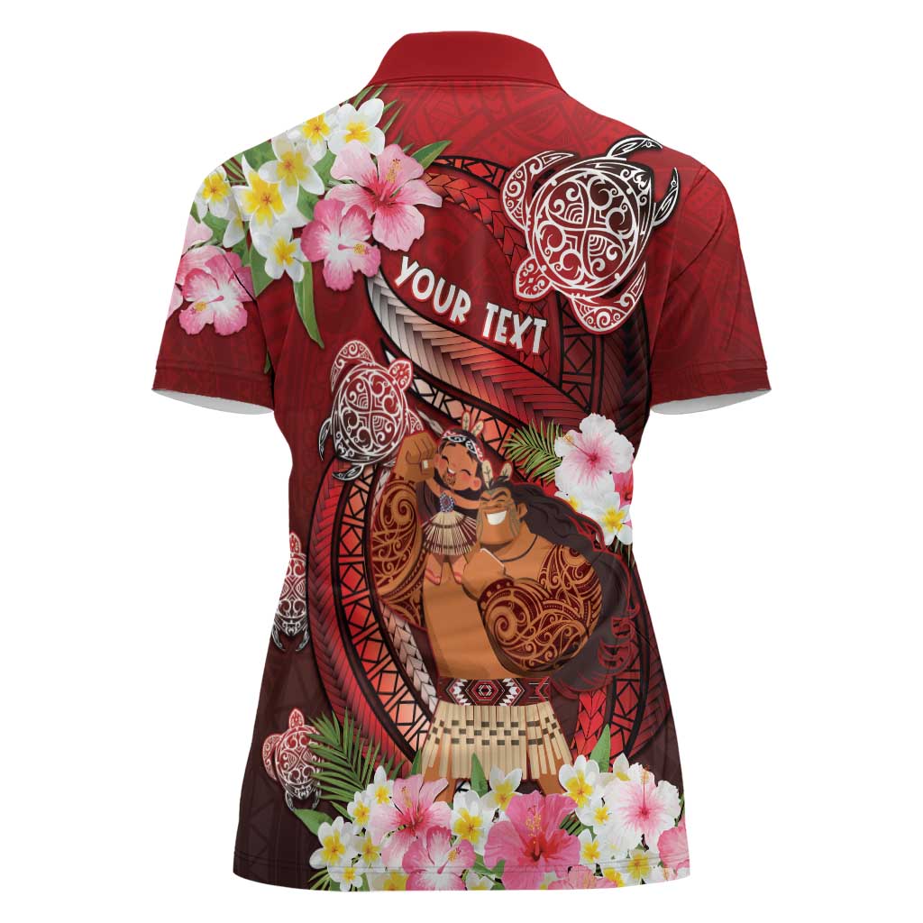 Personalised New Zealand Father's Day Women Polo Shirt Happy Father And Child