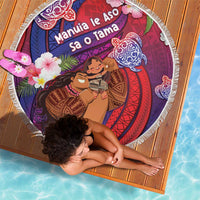 Samoa Father's Day Beach Blanket Happy Father And Child DT04 - Polynesian Pride