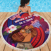 Samoa Father's Day Beach Blanket Happy Father And Child DT04 - Polynesian Pride