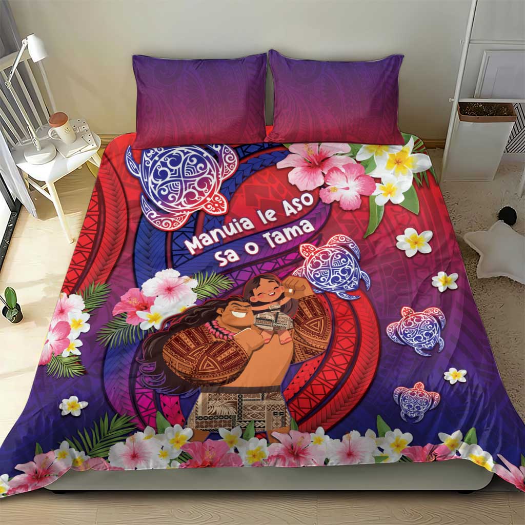 Samoa Father's Day Bedding Set Happy Father And Child