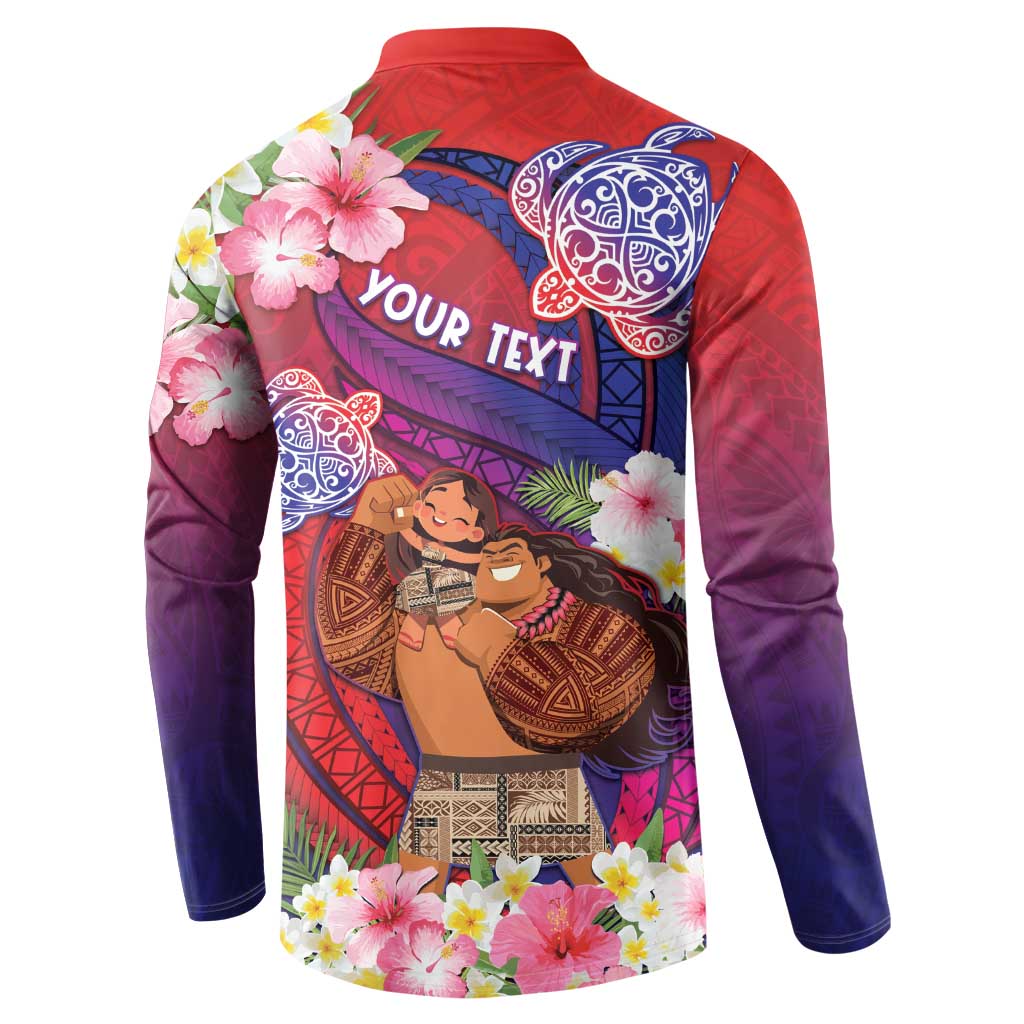 Personalised Samoa Father's Day Button Sweatshirt Happy Father And Child DT04 - Polynesian Pride