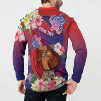 Personalised Samoa Father's Day Button Sweatshirt Happy Father And Child DT04 - Polynesian Pride