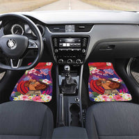 Samoa Father's Day Car Mats Happy Father And Child DT04 Set 2pcs - Front Red - Polynesian Pride