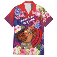 Personalised Samoa Father's Day Family Matching Off Shoulder Short Dress and Hawaiian Shirt Happy Father And Child