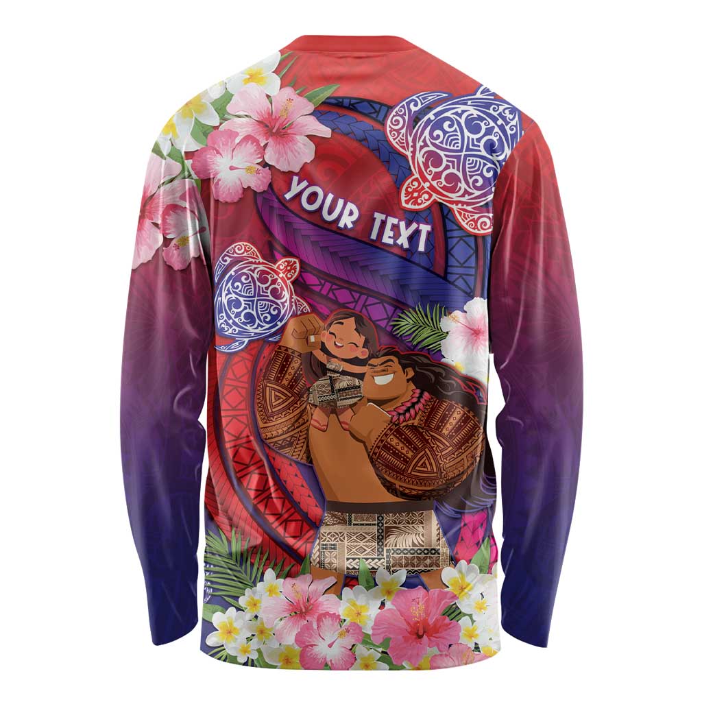 Personalised Samoa Father's Day Long Sleeve Shirt Happy Father And Child DT04 - Polynesian Pride
