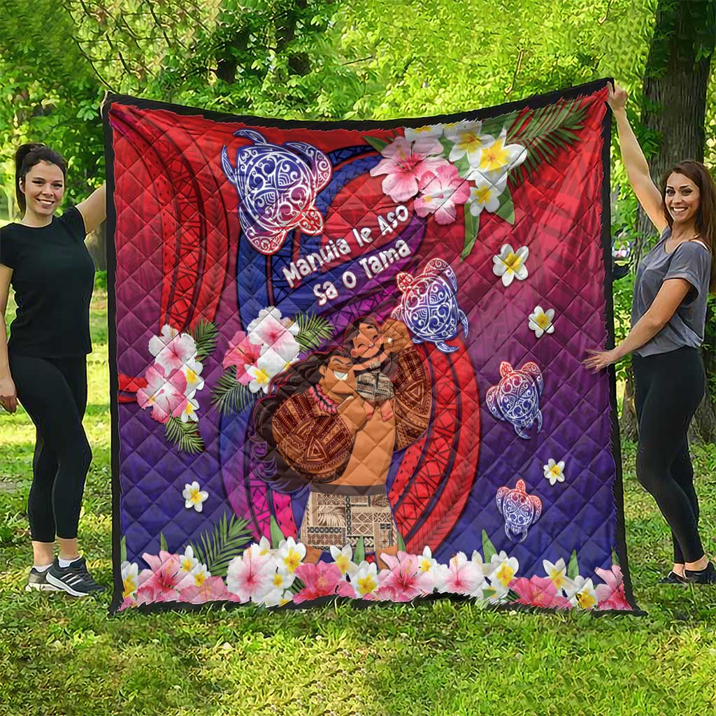 Samoa Father's Day Quilt Happy Father And Child