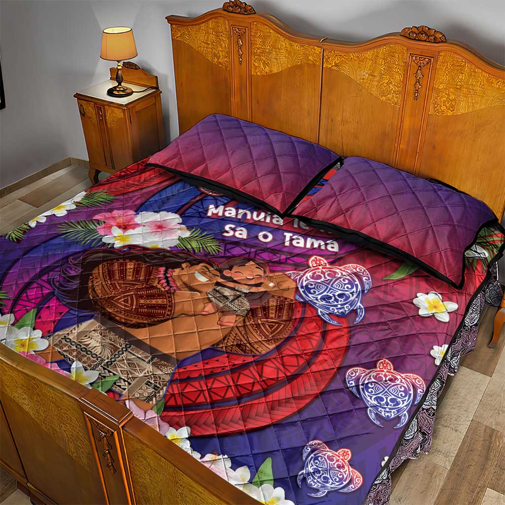 Samoa Father's Day Quilt Bed Set Happy Father And Child DT04 - Polynesian Pride
