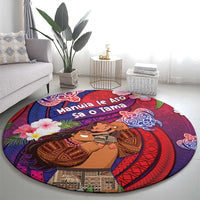 Samoa Father's Day Round Carpet Happy Father And Child