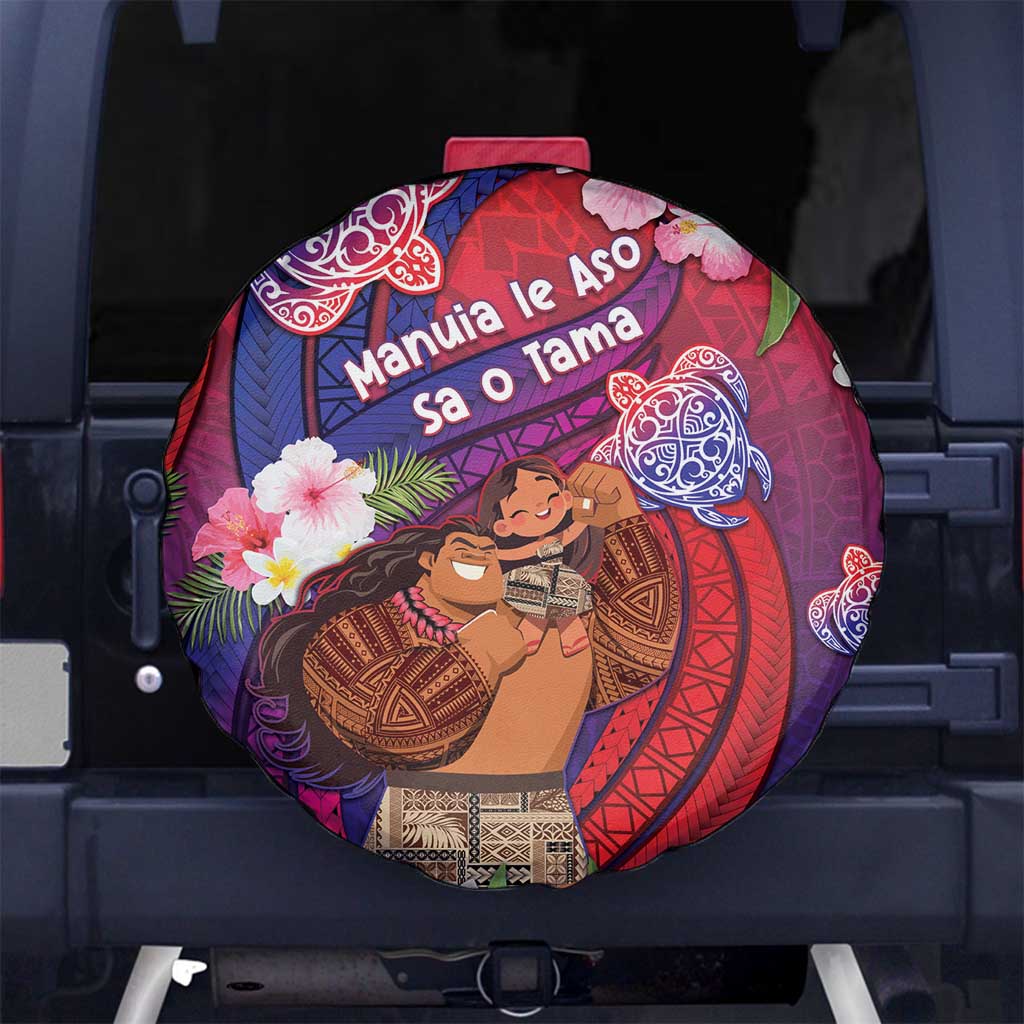 Samoa Father's Day Spare Tire Cover Happy Father And Child