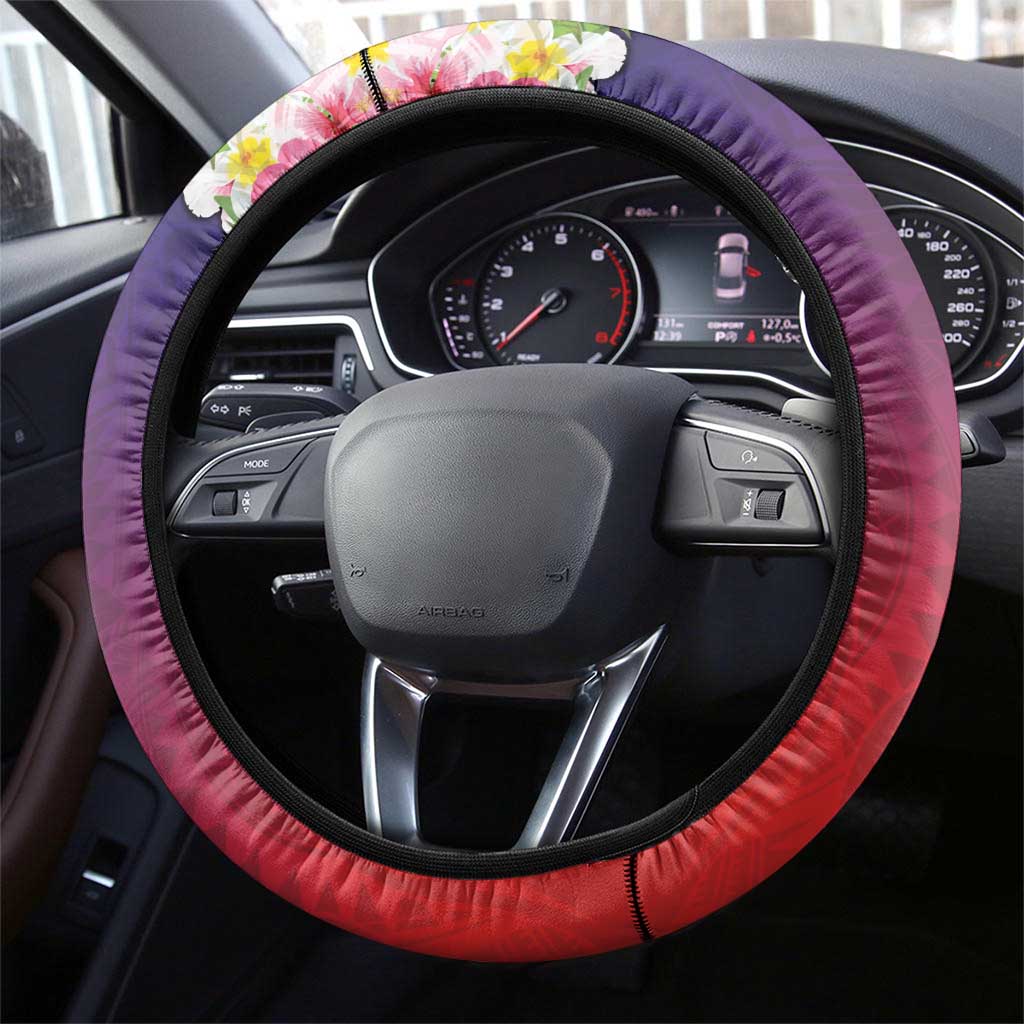 Samoa Father's Day Steering Wheel Cover Happy Father And Child DT04 - Polynesian Pride