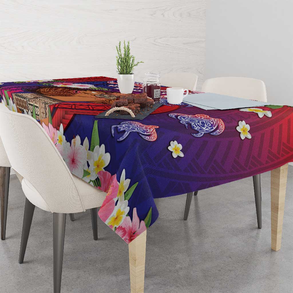 Samoa Father's Day Tablecloth Happy Father And Child DT04 - Polynesian Pride
