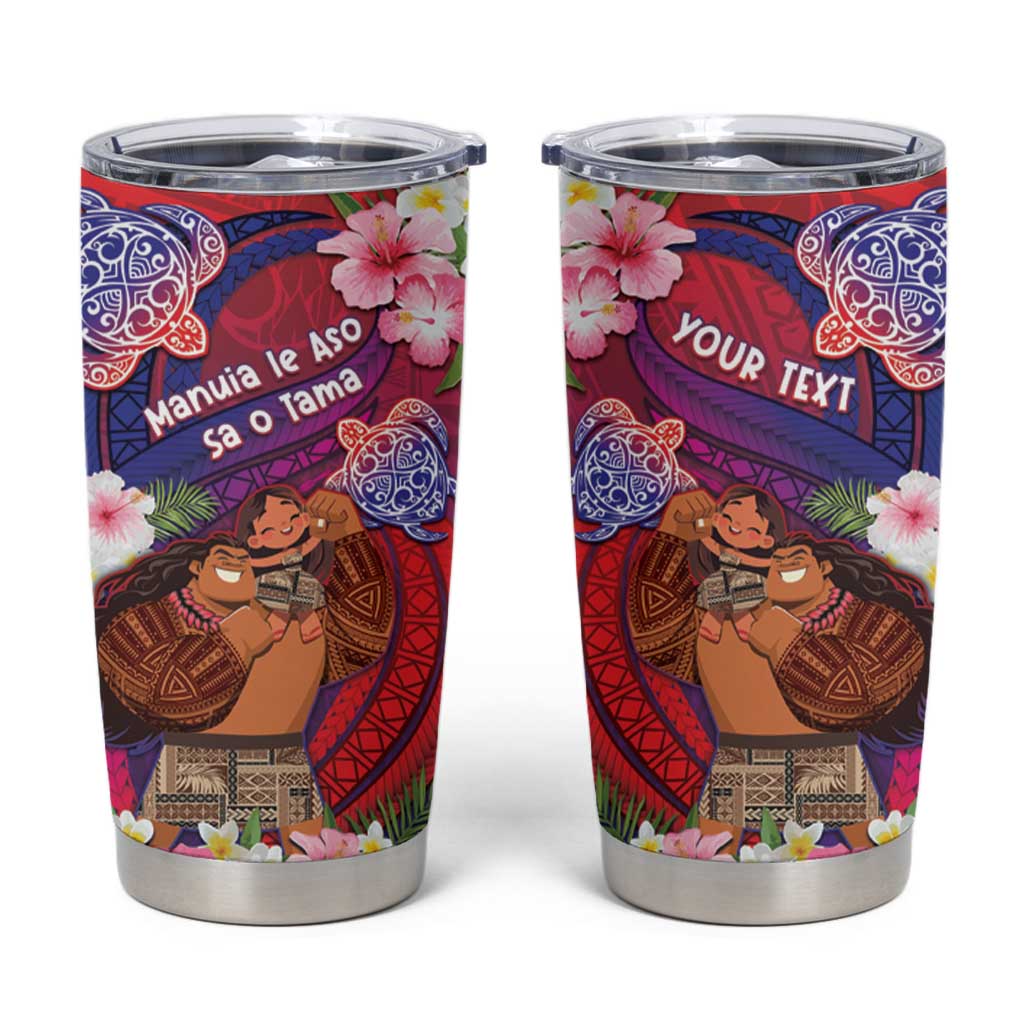 Personalised Samoa Father's Day Tumbler Cup Happy Father And Child