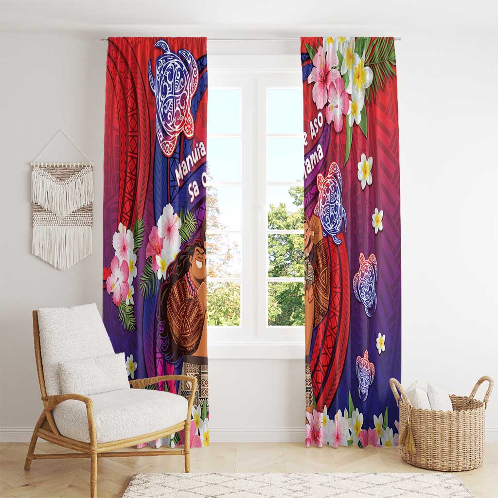 Samoa Father's Day Window Curtain Happy Father And Child DT04 - Polynesian Pride