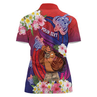 Personalised Samoa Father's Day Women Polo Shirt Happy Father And Child