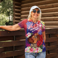 Personalised Samoa Father's Day Women Polo Shirt Happy Father And Child