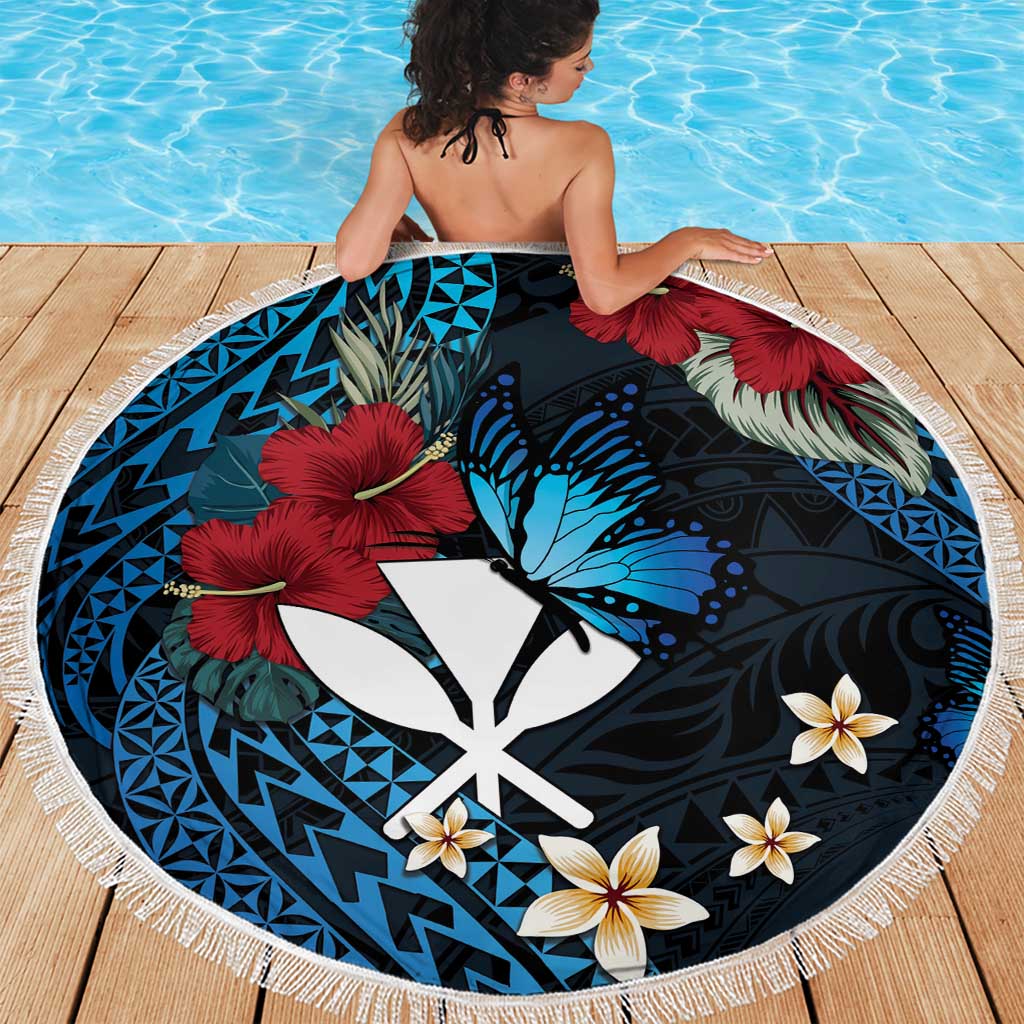 Hawaii Butterfly Beach Blanket Kanaka Maoli Mix Hibiscus