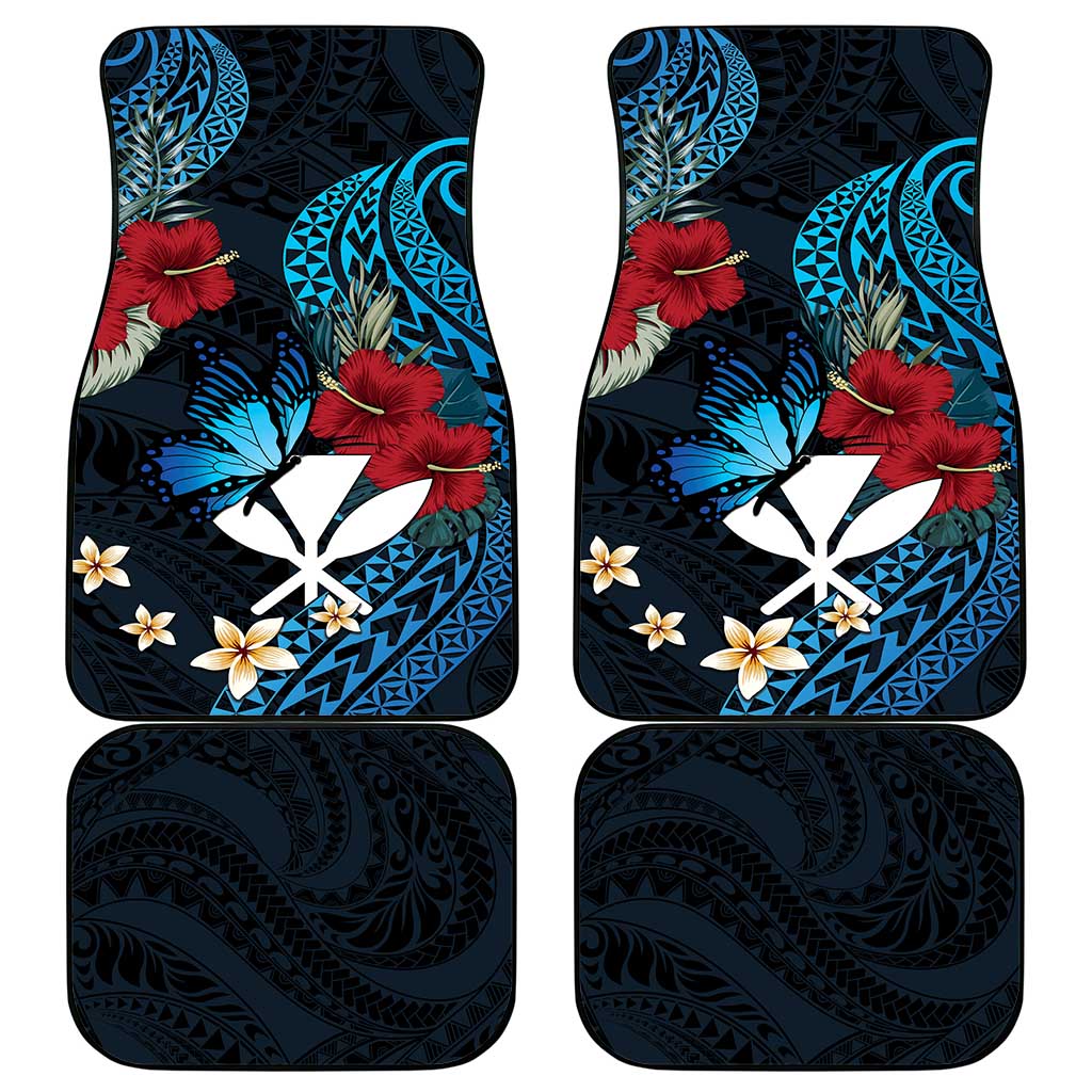 Hawaii Butterfly Car Mats Kanaka Maoli Mix Hibiscus