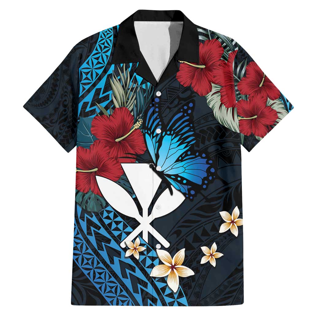 Hawaii Butterfly Family Matching Mermaid Dress and Hawaiian Shirt Kanaka Maoli Mix Hibiscus