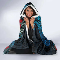 Hawaii Butterfly Hooded Blanket Kanaka Maoli Mix Hibiscus