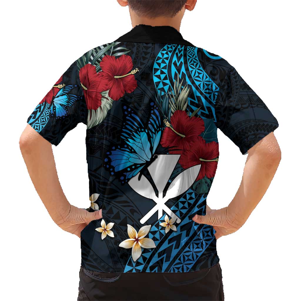 Hawaii Butterfly Kid Hawaiian Shirt Kanaka Maoli Mix Hibiscus